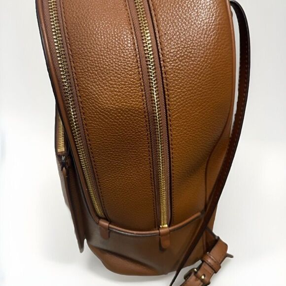NWOT Michael Kors ‘Adina’ Backpack Tan Pebble Leather Gold Hardware Camel Brown - Picture 3 of 7